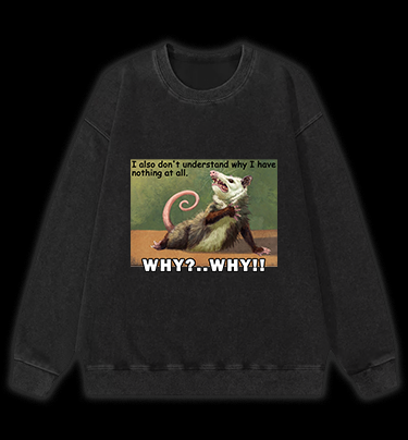 Confused Mouse Cry Vintage Washed 100% Cotton Sweatshirt
