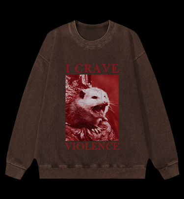 Mouse's Violent Wish Vintage Washed 100% Cotton Sweatshirt