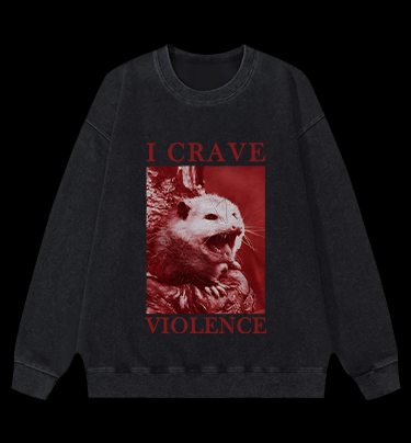 Mouse's Violent Wish Vintage Washed 100% Cotton Sweatshirt