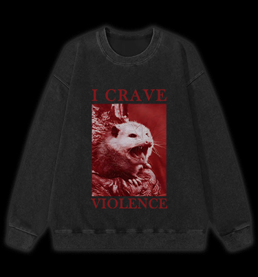 Mouse's Violent Wish Vintage Washed 100% Cotton Sweatshirt