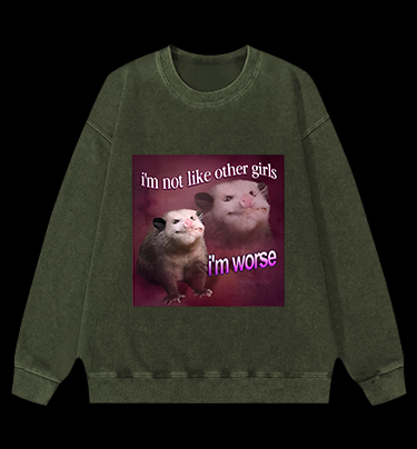 Worse Mouse Girls Vintage Washed 100% Cotton Sweatshirt