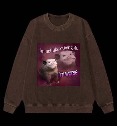 Worse Mouse Girls Vintage Washed 100% Cotton Sweatshirt