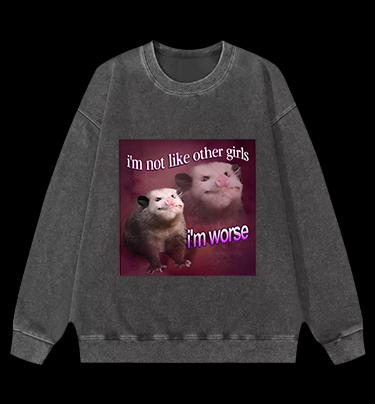 Worse Mouse Girls Vintage Washed 100% Cotton Sweatshirt