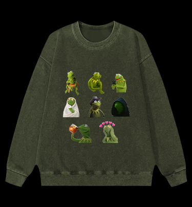 Kermit's Many Moods Vintage Washed 100% Cotton Sweatshirt