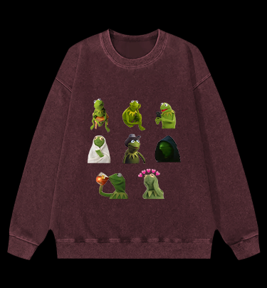 Kermit's Many Moods Vintage Washed 100% Cotton Sweatshirt