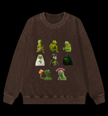 Kermit's Many Moods Vintage Washed 100% Cotton Sweatshirt