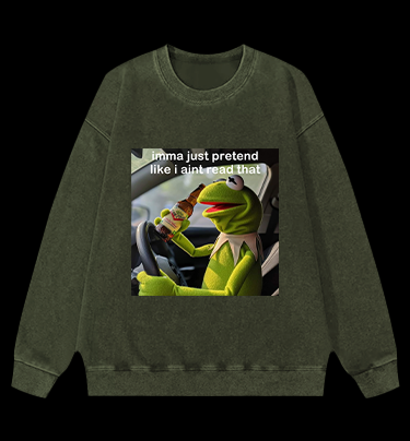 Kermit's Fake Ignorance Vintage Washed 100% Cotton Sweatshirt
