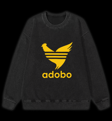 Adobo's Rooster Logo Vintage Washed 100% Cotton Sweatshirt