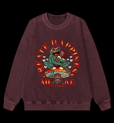 Frog's Happy Mistake Vintage Washed 100% Cotton Sweatshirt