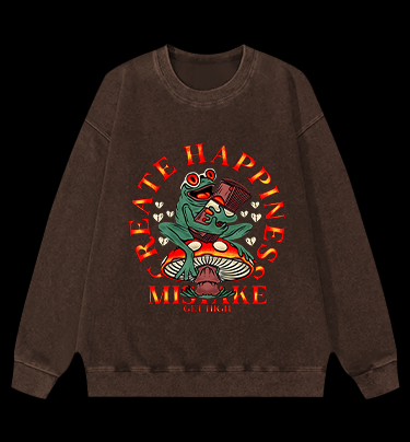 Frog's Happy Mistake Vintage Washed 100% Cotton Sweatshirt