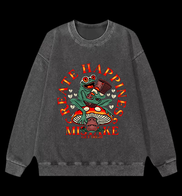 Frog's Happy Mistake Vintage Washed 100% Cotton Sweatshirt