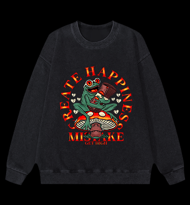 Frog's Happy Mistake Vintage Washed 100% Cotton Sweatshirt