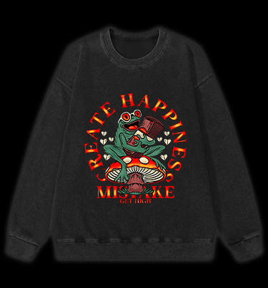 Frog's Happy Mistake Vintage Washed 100% Cotton Sweatshirt