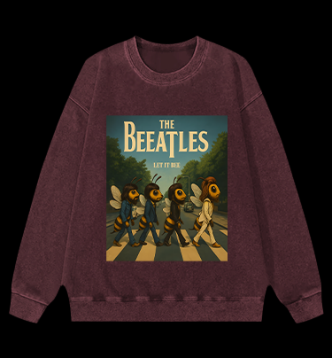 Bee - Themed Beatles Vintage Washed 100% Cotton Sweatshirt