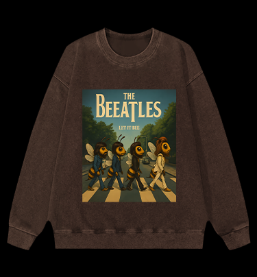 Bee - Themed Beatles Vintage Washed 100% Cotton Sweatshirt