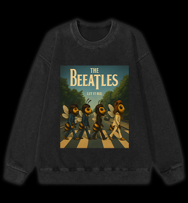 Bee - Themed Beatles Vintage Washed 100% Cotton Sweatshirt