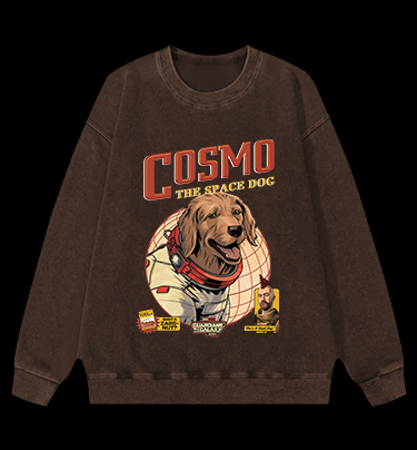 Cosmo: Space Pup Vintage Washed 100% Cotton Sweatshirt