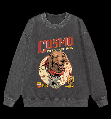 Cosmo: Space Pup Vintage Washed 100% Cotton Sweatshirt