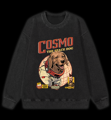 Cosmo: Space Pup Vintage Washed 100% Cotton Sweatshirt