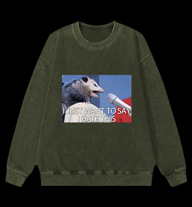 Angry Mouse Talk Vintage Washed 100% Cotton Sweatshirt