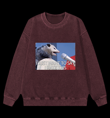 Angry Mouse Talk Vintage Washed 100% Cotton Sweatshirt