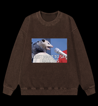 Angry Mouse Talk Vintage Washed 100% Cotton Sweatshirt