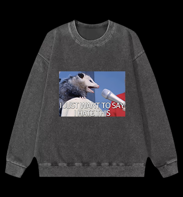 Angry Mouse Talk Vintage Washed 100% Cotton Sweatshirt