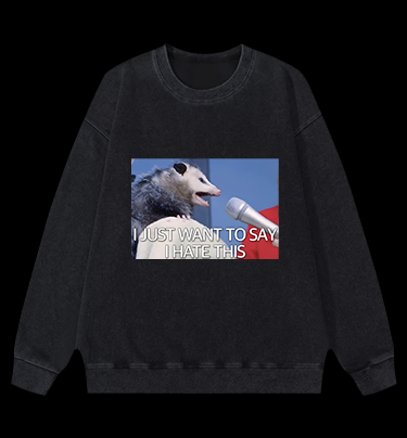 Angry Mouse Talk Vintage Washed 100% Cotton Sweatshirt