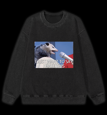 Angry Mouse Talk Vintage Washed 100% Cotton Sweatshirt