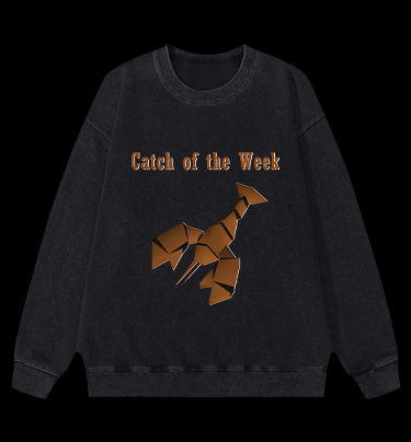Weekly Lobster Catch Vintage Washed 100% Cotton Sweatshirt