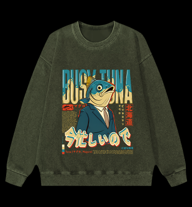 Busy Tuna Boss Vintage Washed 100% Cotton Sweatshirt