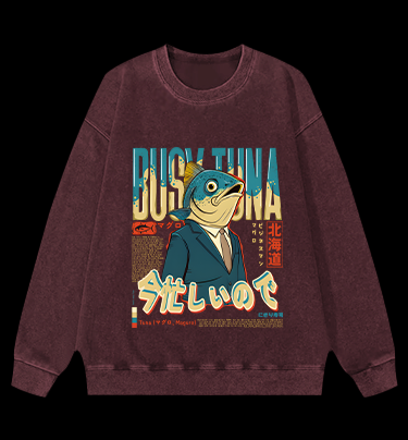Busy Tuna Boss Vintage Washed 100% Cotton Sweatshirt