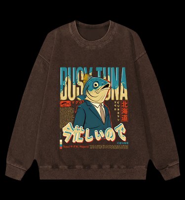 Busy Tuna Boss Vintage Washed 100% Cotton Sweatshirt