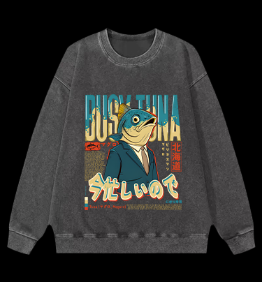 Busy Tuna Boss Vintage Washed 100% Cotton Sweatshirt