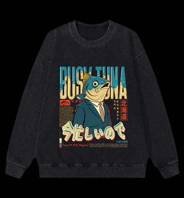 Busy Tuna Boss Vintage Washed 100% Cotton Sweatshirt