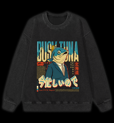 Busy Tuna Boss Vintage Washed 100% Cotton Sweatshirt