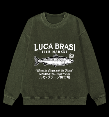 Fish Market Legend Vintage Washed 100% Cotton Sweatshirt