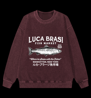 Fish Market Legend Vintage Washed 100% Cotton Sweatshirt