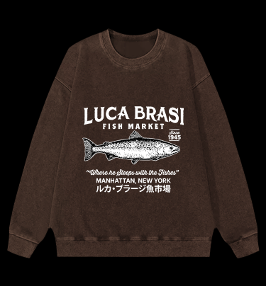 Fish Market Legend Vintage Washed 100% Cotton Sweatshirt