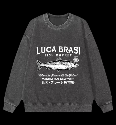 Fish Market Legend Vintage Washed 100% Cotton Sweatshirt