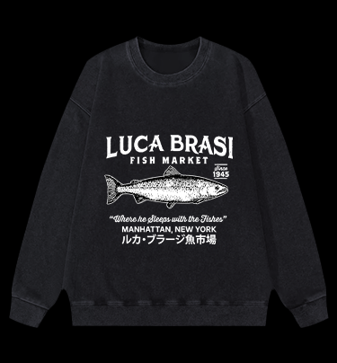 Fish Market Legend Vintage Washed 100% Cotton Sweatshirt