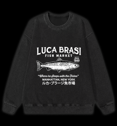 Fish Market Legend Vintage Washed 100% Cotton Sweatshirt