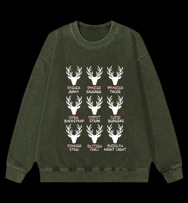 Deer Name Pranks Vintage Washed 100% Cotton Sweatshirt