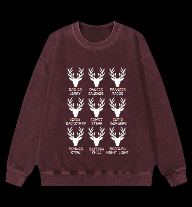 Deer Name Pranks Vintage Washed 100% Cotton Sweatshirt