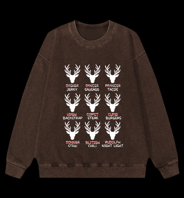 Deer Name Pranks Vintage Washed 100% Cotton Sweatshirt