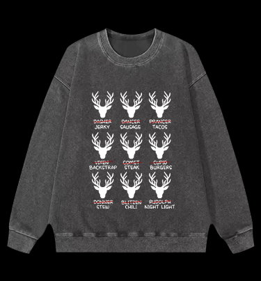 Deer Name Pranks Vintage Washed 100% Cotton Sweatshirt