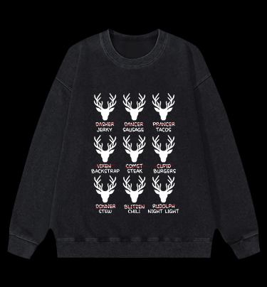 Deer Name Pranks Vintage Washed 100% Cotton Sweatshirt