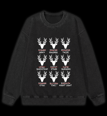Deer Name Pranks Vintage Washed 100% Cotton Sweatshirt