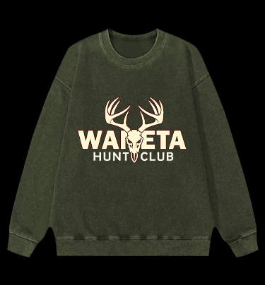 Deer Antler Club Vintage Washed 100% Cotton Sweatshirt