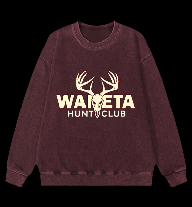 Deer Antler Club Vintage Washed 100% Cotton Sweatshirt